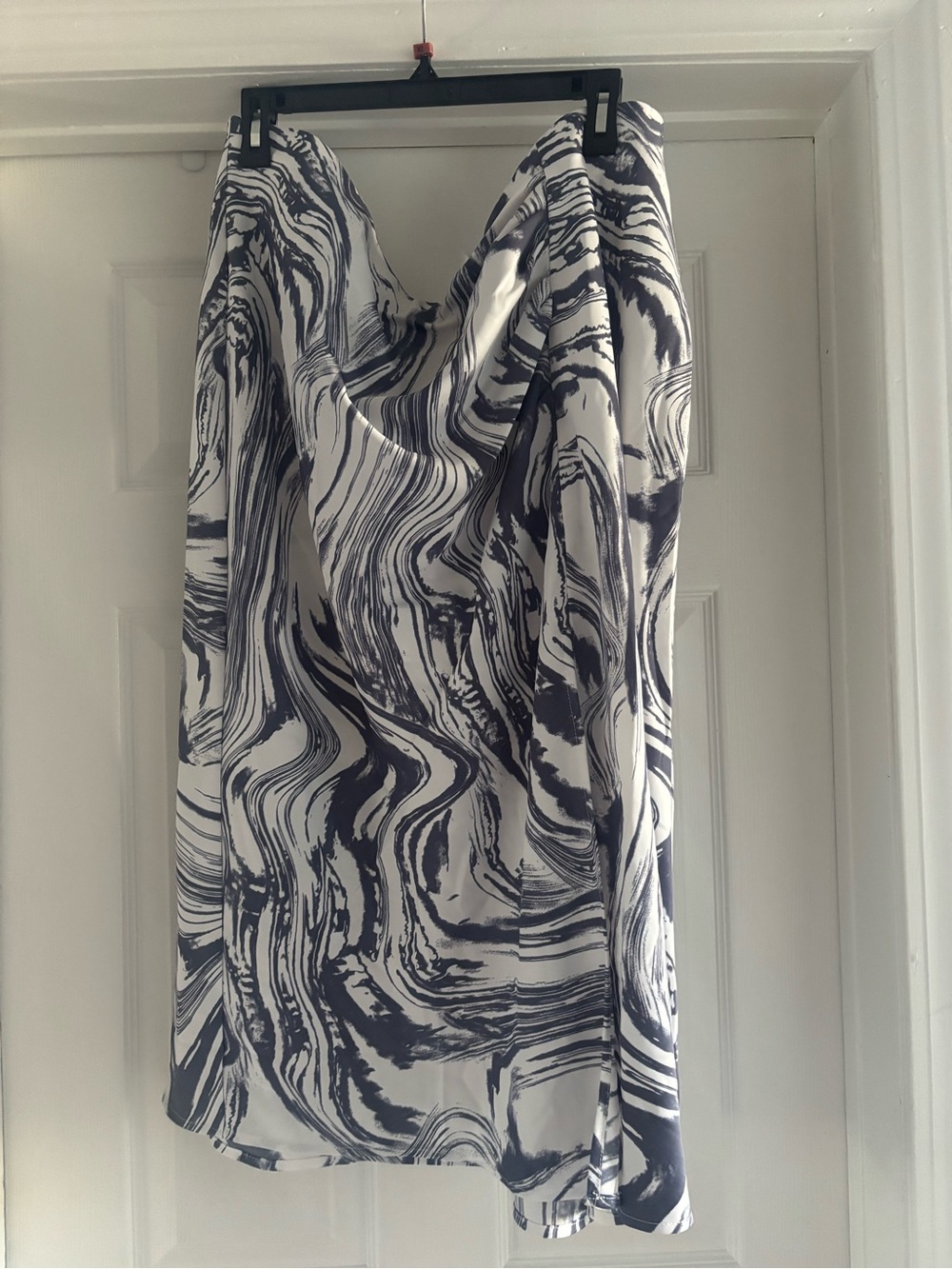 a new day White and Charcoal Marble Print Slip Skirt